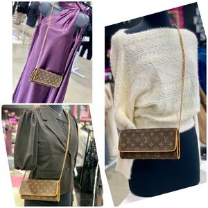 2000 authentic Louis Vuitton Twin Pochette GM crossbody, free replacement chain
